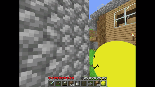 A Screenshot Of A Video Game With A Yellow Smiley Face On The Screen GIF