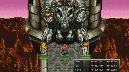 A Screenshot Of A Video Game With Characters Named Crono And Marie GIF