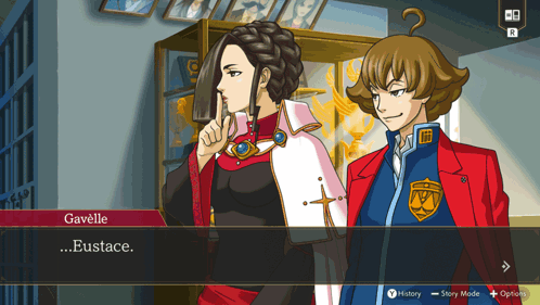 A Screenshot Of A Video Game With Gavelle Talking GIF