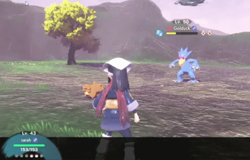 A Screenshot Of A Video Game With Goldduck Lv 50 GIF