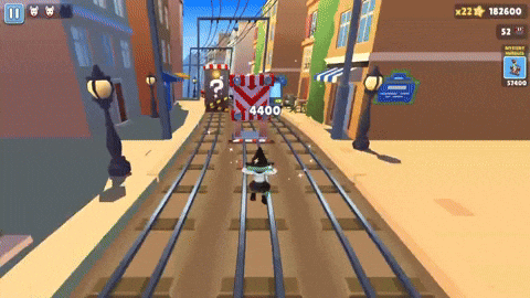 A Screenshot Of A Video Game With The Number 4400 On The Tracks GIF