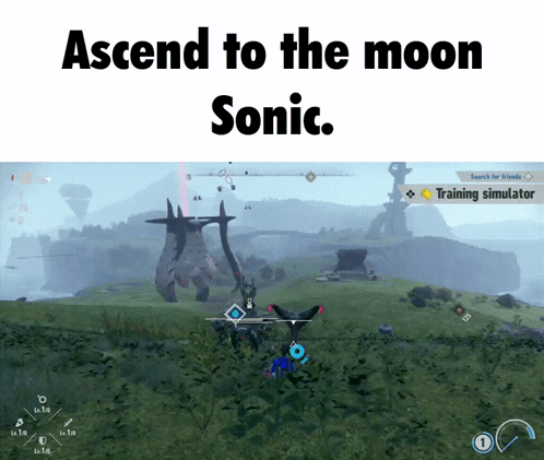 A Screenshot Of A Video Game With The Words Ascend To The Moon Sonic GIF