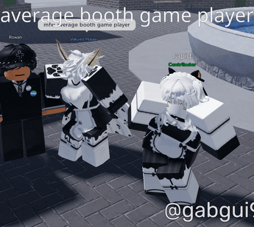 A Screenshot Of A Video Game With The Words Average Booth Game Player On It GIF
