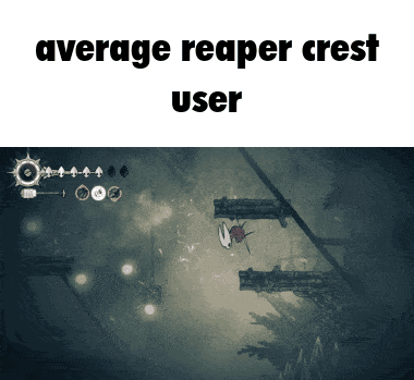 A Screenshot Of A Video Game With The Words Average Reaper Crest User Above It GIF