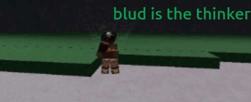 A Screenshot Of A Video Game With The Words Blud Is The Thinker GIF