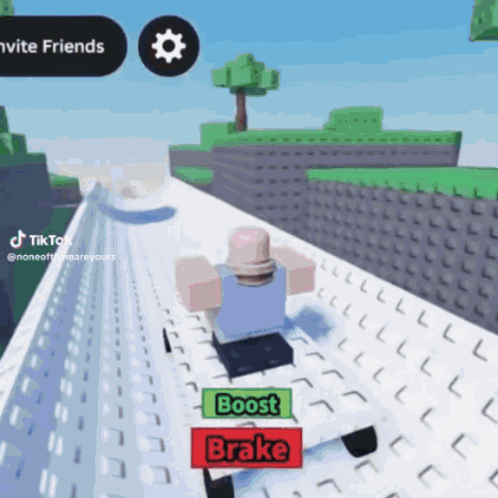 A Screenshot Of A Video Game With The Words Boost And Brake Visible GIF