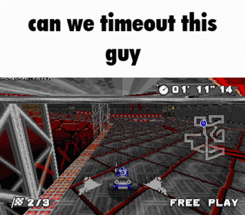 A Screenshot Of A Video Game With The Words " Can We Timeout This Guy " GIF