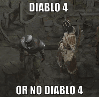 A Screenshot Of A Video Game With The Words " Diablo 4 Or No Diablo 4 " GIF