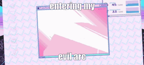 A Screenshot Of A Video Game With The Words Entering My Evil Arc At The Bottom GIF