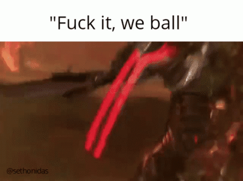 a screenshot of a video game with the words " fuck it we ball "