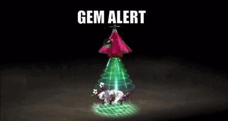 A Screenshot Of A Video Game With The Words Gem Alert On The Bottom GIF