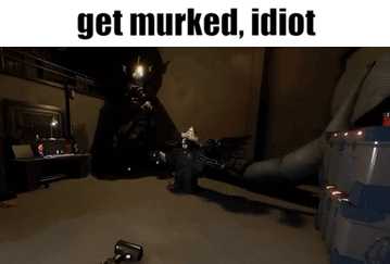 A Screenshot Of A Video Game With The Words Get Murked Idiot GIF