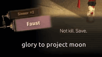 A Screenshot Of A Video Game With The Words Glory To Project Moon On The Bottom GIF