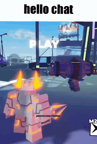 A Screenshot Of A Video Game With The Words Hello Chat GIF