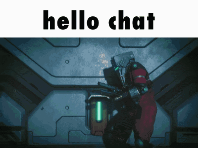 A Screenshot Of A Video Game With The Words Hello Chat On The Bottom GIF