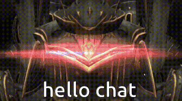 A Screenshot Of A Video Game With The Words `` Hello Chat '' Written In Red . GIF