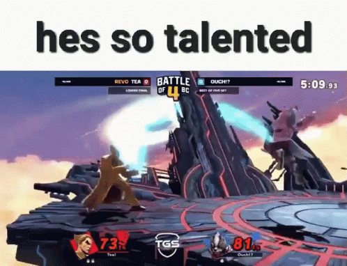 A Screenshot Of A Video Game With The Words Hes So Talented Above It GIF