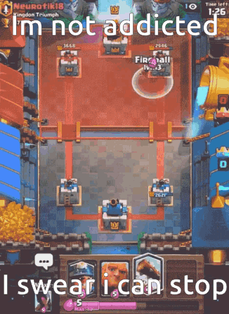 A Screenshot Of A Video Game With The Words I 'M Not Addicted Swear I Can Stop GIF