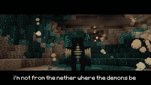 A Screenshot Of A Video Game With The Words I 'M Not From The Nether Where The Demons Be GIF