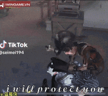 A Screenshot Of A Video Game With The Words " I Will Protect You " On The Bottom GIF