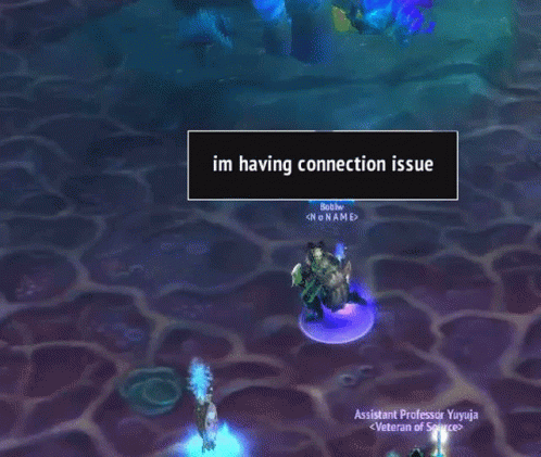 A Screenshot Of A Video Game With The Words Im Having Connection Issue At The Top GIF