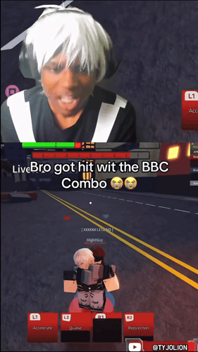 A Screenshot Of A Video Game With The Words Livebro Got Hit Wit The Bbc Combo GIF