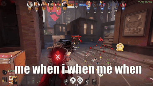 A Screenshot Of A Video Game With The Words " Me When I When Me When " GIF