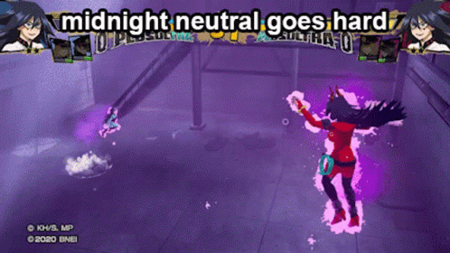 A Screenshot Of A Video Game With The Words " Midnight Neutral Goes Hard " GIF