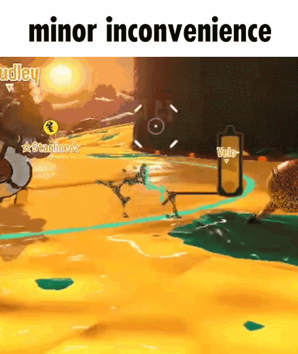A Screenshot Of A Video Game With The Words Minor Inconvenience Below It GIF