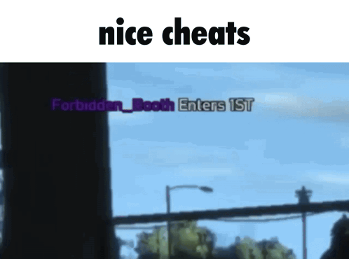 A Screenshot Of A Video Game With The Words Nice Cheats On The Bottom GIF