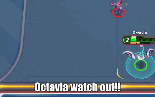 A Screenshot Of A Video Game With The Words Octavia Watch Out Below It GIF