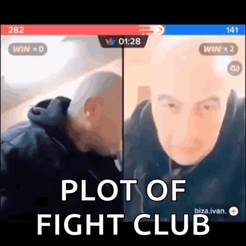 A Screenshot Of A Video Game With The Words Plot Of Fight Club GIF
