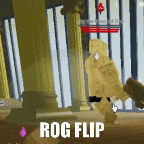 A Screenshot Of A Video Game With The Words Rog Flip At The Bottom GIF