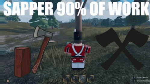 A Screenshot Of A Video Game With The Words Sapper 90 % Of Work GIF