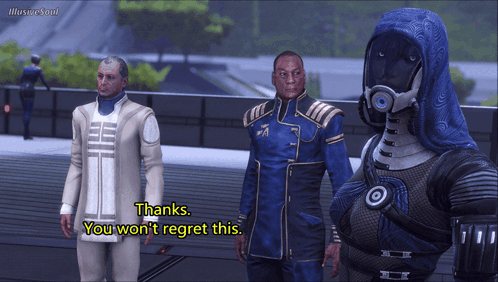 A Screenshot Of A Video Game With The Words Thanks You Won 'T Regret This GIF