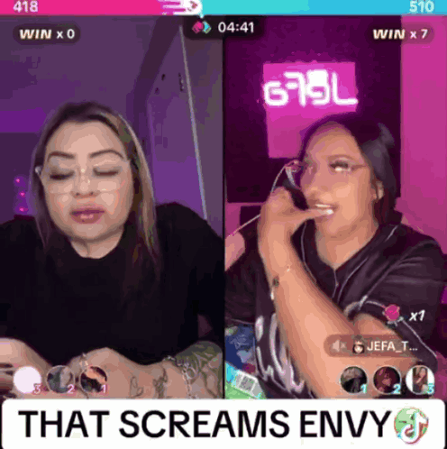 a screenshot of a video game with the words that screams envy