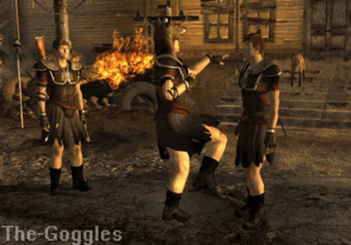 A Screenshot Of A Video Game With The Words The Goggles On The Bottom GIF