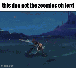 A Screenshot Of A Video Game With The Words This Dog Got The Zoomies Oh Lord GIF