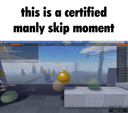 A Screenshot Of A Video Game With The Words This Is A Certified Manly Skip Moment GIF