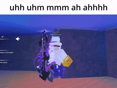 A Screenshot Of A Video Game With The Words Uhh Uhm Mmmm Ah Ahhhh On The Bottom GIF