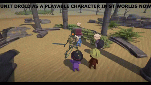 Video Game Screenshot With Unit Droid As Playable Character GIF