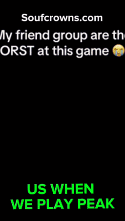 A Screenshot Of A Video Game With The Words Us When We Play Peak At The Bottom GIF