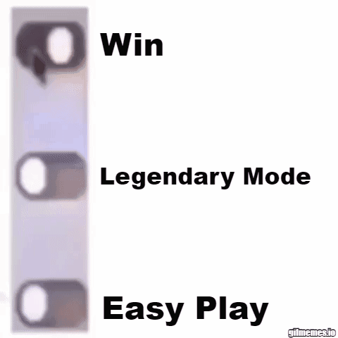 A Screenshot Of A Video Game With The Words Win , Legendary Mode , Easy Play . GIF