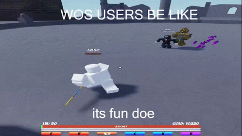 A Screenshot Of A Video Game With The Words " Woo Users Be Like " Above It GIF