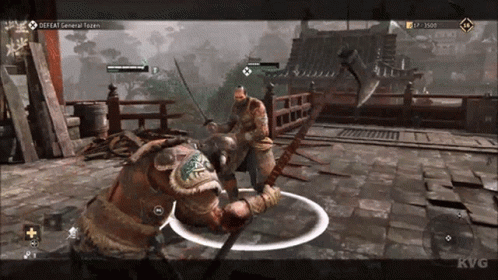 A Screenshot Of A Video Game With Two Men Fighting Each Other With Swords . GIF