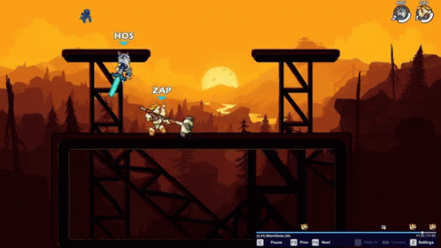 A Screenshot Of A Video Game With Zap And Hos Fighting GIF