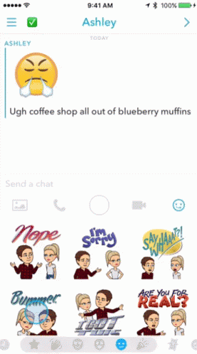 A Screenshot Of Ashley 'S Snapchat Shows A Bunch Of Stickers GIF