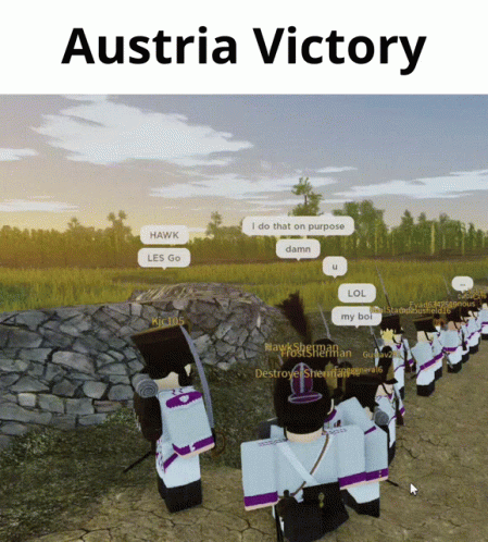 A Screenshot Of Austria Victory With Soldiers Talking GIF