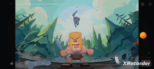 A Screenshot Of Clash Of Clans Shows A Barbarian With A Sword GIF