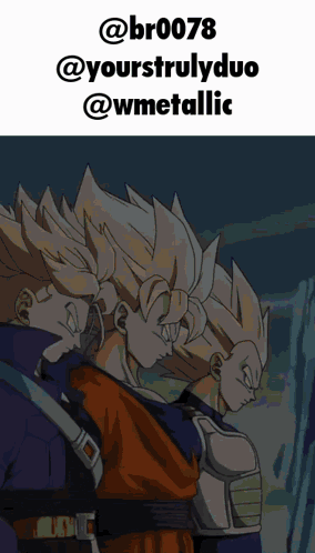 A Screenshot Of Dragon Ball Z Characters With The Username @Br0078 GIF